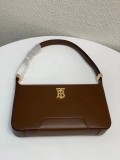 Burberry Fashion Simple Letter Logo Underarm Bag Khaki Size 25*15*5