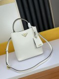 Prada Double Saffiano Hand Messenger Bag White Size: 23*13*22 cm