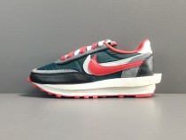 Sacai x Nike LDWaffle Midnight Spruce and University Red DJ4877-300