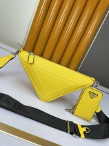 Prada Triangle Mini Handbag Yellow Size: 26*10*13cm