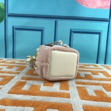 Fendi MINI Lamb Hair Bucket Bag Messenger Bag Pink Size: 12-18-10cm