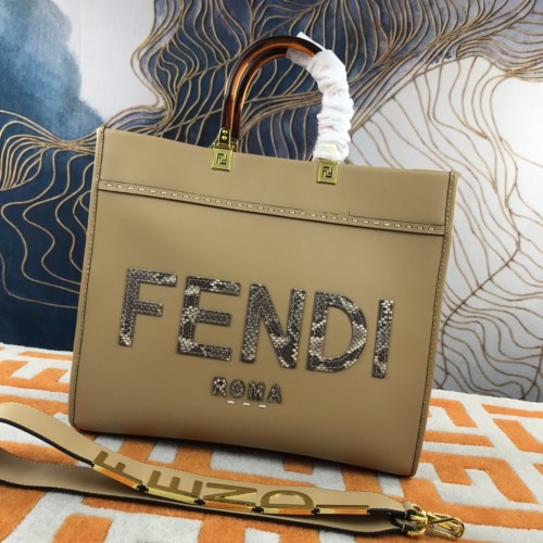 Fendi Medium Snakeskin Logo Sunshine Tote Bag Size:35x17x31cm