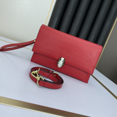Bulgari Fashion Flip Shoulder Messenger Bag Red Size:25-16-4cmcm