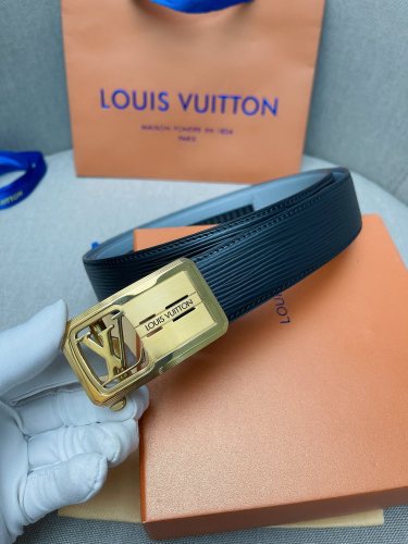 Louis Vuitton Double Sided Stainless Steel LV Logo Buckle Belt 3.5cm