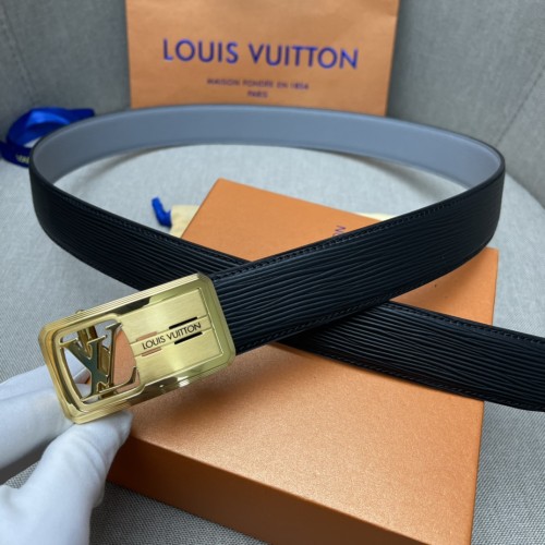 Louis Vuitton Double Sided Stainless Steel LV Logo Buckle Belt 3.5cm