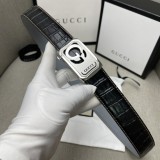 Gucci Double Sided Stainless Steel Logo Buckle Belt 3.5cm