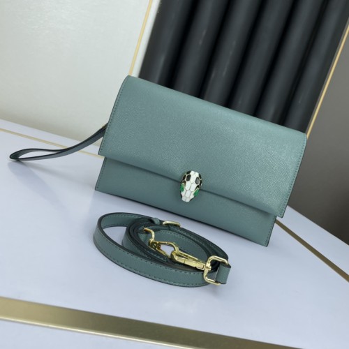 Bulgari Fashion Flip Shoulder Messenger Bag Green Size:25-16-4cmcm