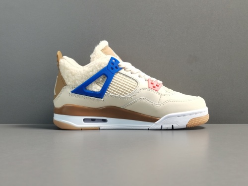 Air Jordan 4 Where Things Are Women Khaki Lamb Vintage Basketball Shoes