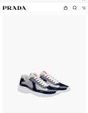Prada Men Fashion Blue White Splicing Casual Sneakers Shoes
