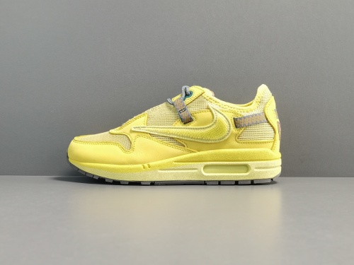 Travis Scott x Nike Air Max 1 Saturn Gold retro Casual Running Shoes
