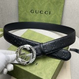 Gucci Stainless Steel Buckle Belt Width:3.8