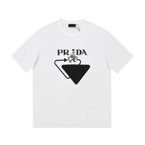 Prada Classic Three-Dimensional Embossed Letter Printed T-Shirt
