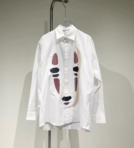 Loewe x Spirited Away Classic Cartoon Printed Capsule Collection Cotton Kaonashi Long Sleeves Shirt