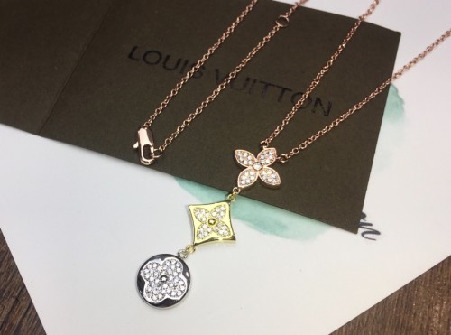 Louis Vuitton Tricolor Flower Necklace With Diamonds