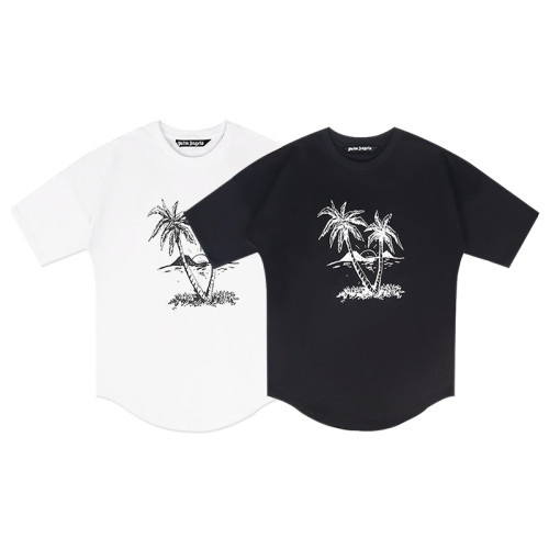 Palm Angels Coconut Alphabet Print Short Sleeve Loose Crewneck T-Shirt