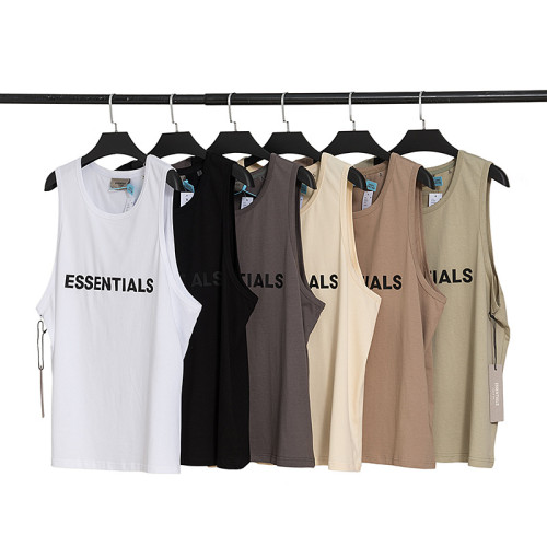 Fear of God Essentials Men's Solid Color Casual Cotton Loose Vest