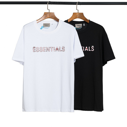 Fear of God Essentials Collarless Loose Casual Lettering Short Sleeve T-Shirt