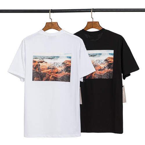 Fear of God Essentials Coastal Picture Print Cotton Oversized Collarless T-Shirt