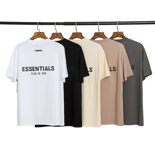 Fear of God Essentials Lettered Loose Collarless Cotton Short Sleeve T-Shirt