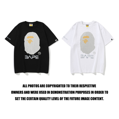 BAPE/A/Bathing Ape Unisex Co-Branded Young Short Sleeve Cotton Monkey Head T-Shirt