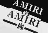 AMIRI Summer New Letter LOGO Print Short Sleeve Black White Cotton T-Shirt