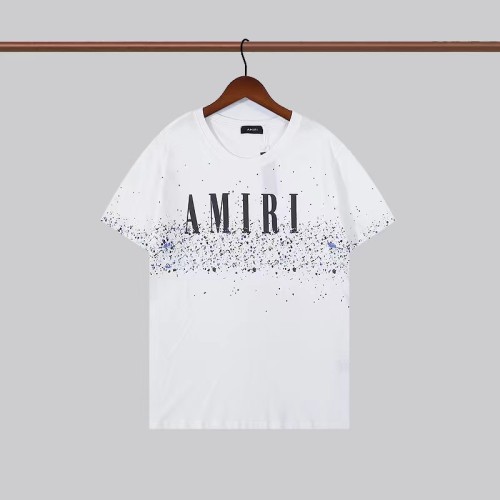 AMIRI Starry Sky Inkjet Logo Letter Print Short Sleeve Casual Crew Neck Cotton T-Shirt