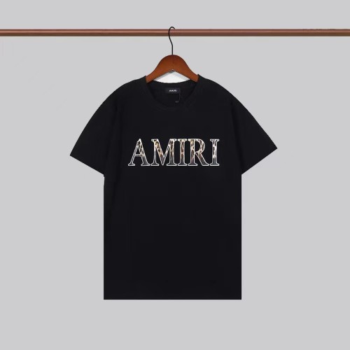 AMIRI Leopard Print LOGO Alphabet Print Short Sleeve Casual Fashion Cotton T-Shirt