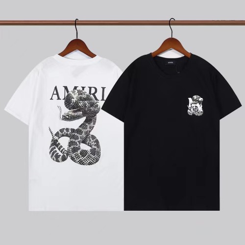 AMIRI Viper Python Logo Letter Print Short-Sleeved Direct-Injection Cotton T-Shirt