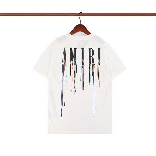 AMIRI Colorful Tassel Letter Logo Print Short-Sleeved Round Neck Fashion Cotton T-Shirt