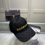 Balenciaga New Old Flower Embroidery Logo Baseball Cap