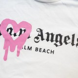 Palm Angels Heart Spray Logo Letter Print Short Sleeve Loose Casual Cotton T-Shirt