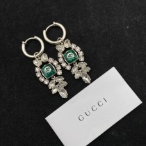 Gucci Vintage Green Diamond Alphabet Stud Earrings