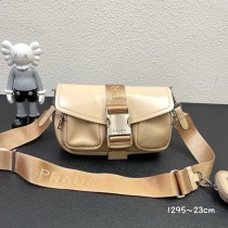 Prada Shiny Cowhide Nylon Shoulder Bag Sizes:23*12.5*6cm
