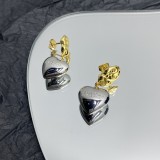 Balenciaga Gold And Silver Matching Heart Stud Earrings