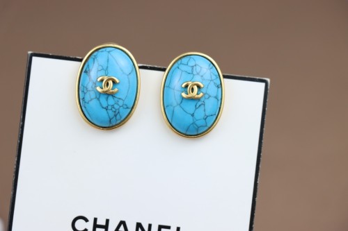Chanel Fashion Vintage Double C Metal Earrings