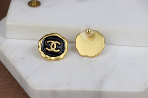 Chanel Classic Vintage Double C Metal Earrings