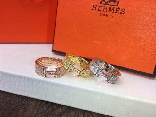 Hermes Classic Letter H Full Diamond Ring
