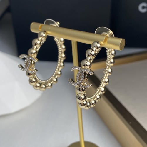 Chanel NEW Light Gold Hoop Earrings