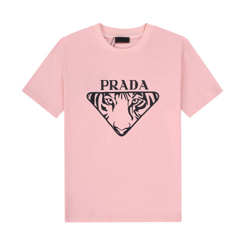 Prada Classic Three-Dimensional Embossed Letter Printed Cotton Tiger T-Shirt
