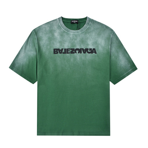Balenciaga Unisex Retro Letters Printing Short Sleeve Cotton T-Shirt