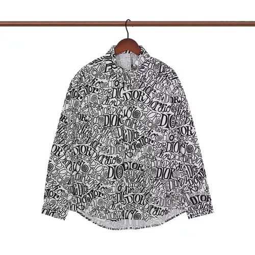 Dior Summer NEW Men Classic Art Print Shirt Casual Loose Cotton Shirt