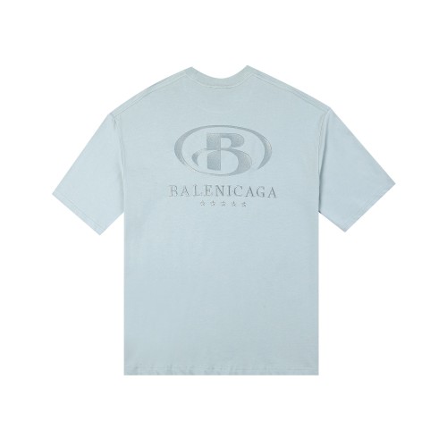 Balenciaga Unisex Retro Letters Printing Short Sleeve Cotton T-Shirt