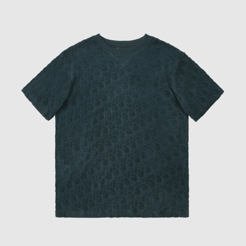 Dior Full-Print Letter Logo Short-Sleeved Loose Round-Neck Cotton T-Shirt
