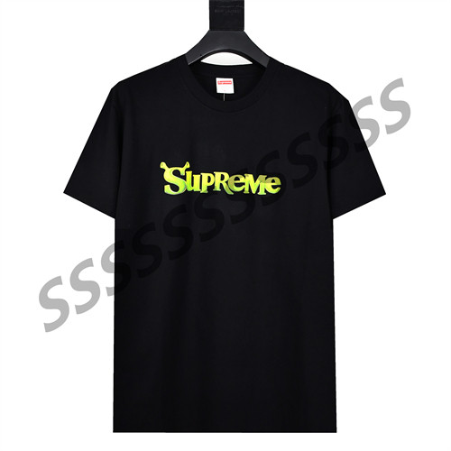 Supreme Cotton Casual T-shirt Letters Print Tee Short Sleeve