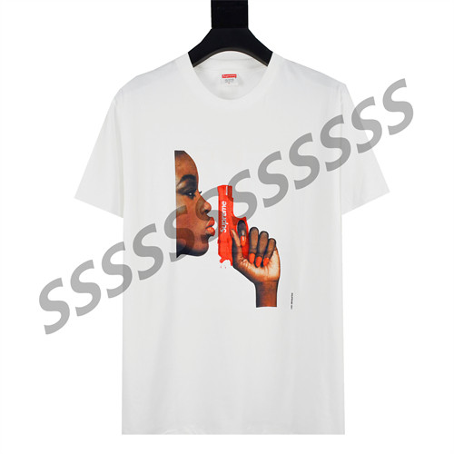 Supreme Cotton Casual T-shirt Print Tee Short Sleeve