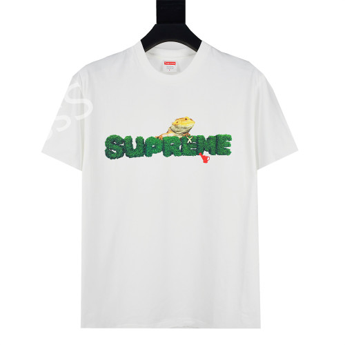 Supreme Cotton Short T-shirt Men 20SS Lizard Green Plants Tee Short Sleeve