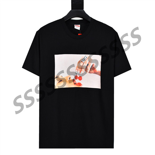 Supreme Cotton Casual T-shirt Cherries Tee Short Sleeve