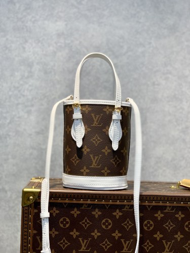 Louis Vuitton Monogram Nano Bucket Handbag Size 13.0 x 17.0 x 9.0 cm