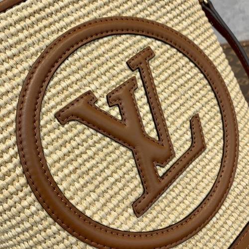 Louis Vuitton Monogram Giant Raffia Shoulder Crossbody Bag Size 20 x 19 x 24 cm