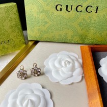 Gucci Crystal Double G Ear Clip Earrings